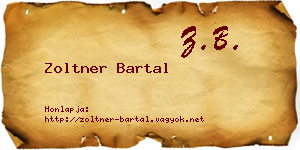 Zoltner Bartal névjegykártya